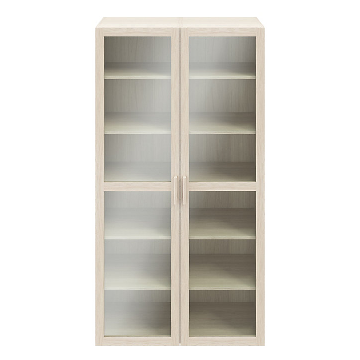 Bibliothèque portes battantes vitrées effet chêne GoodHome Atomia H. 187,5 x L. 100 x P. 37 cm