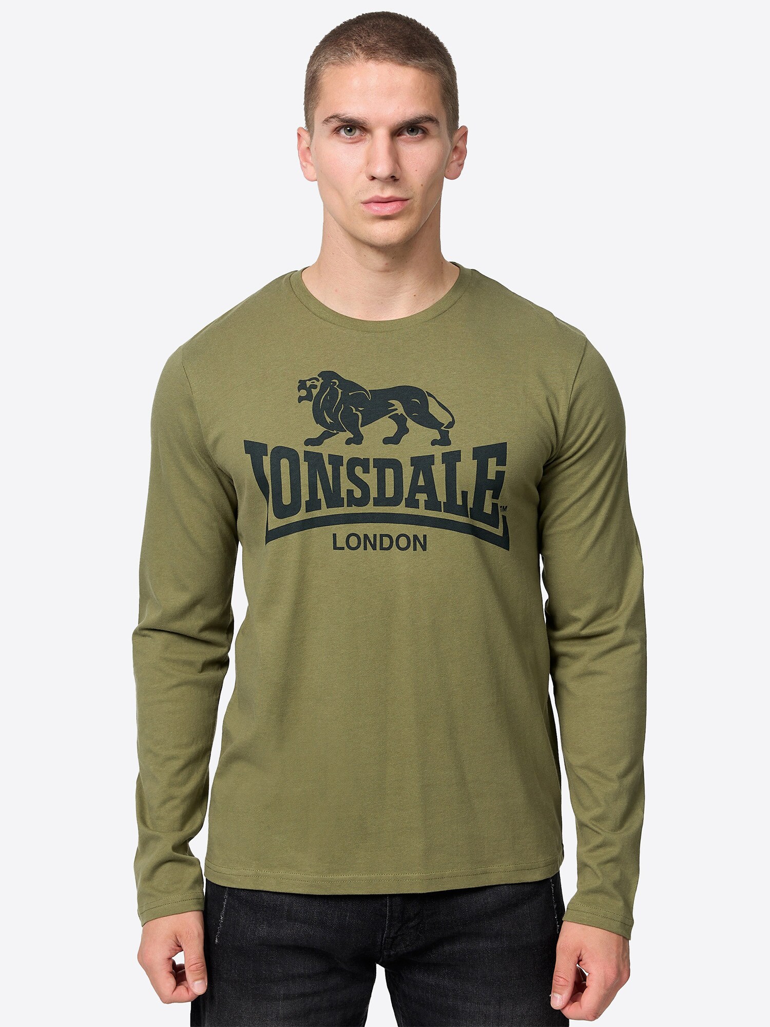 Lonsdale Herren Langarmshirt normale Passform Doppelpack AYRSHIRE