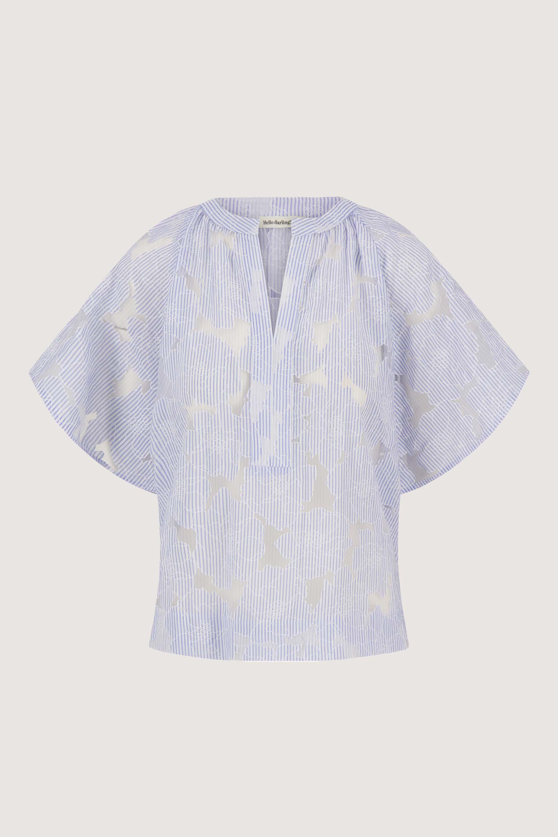 gestreepte organza blouse