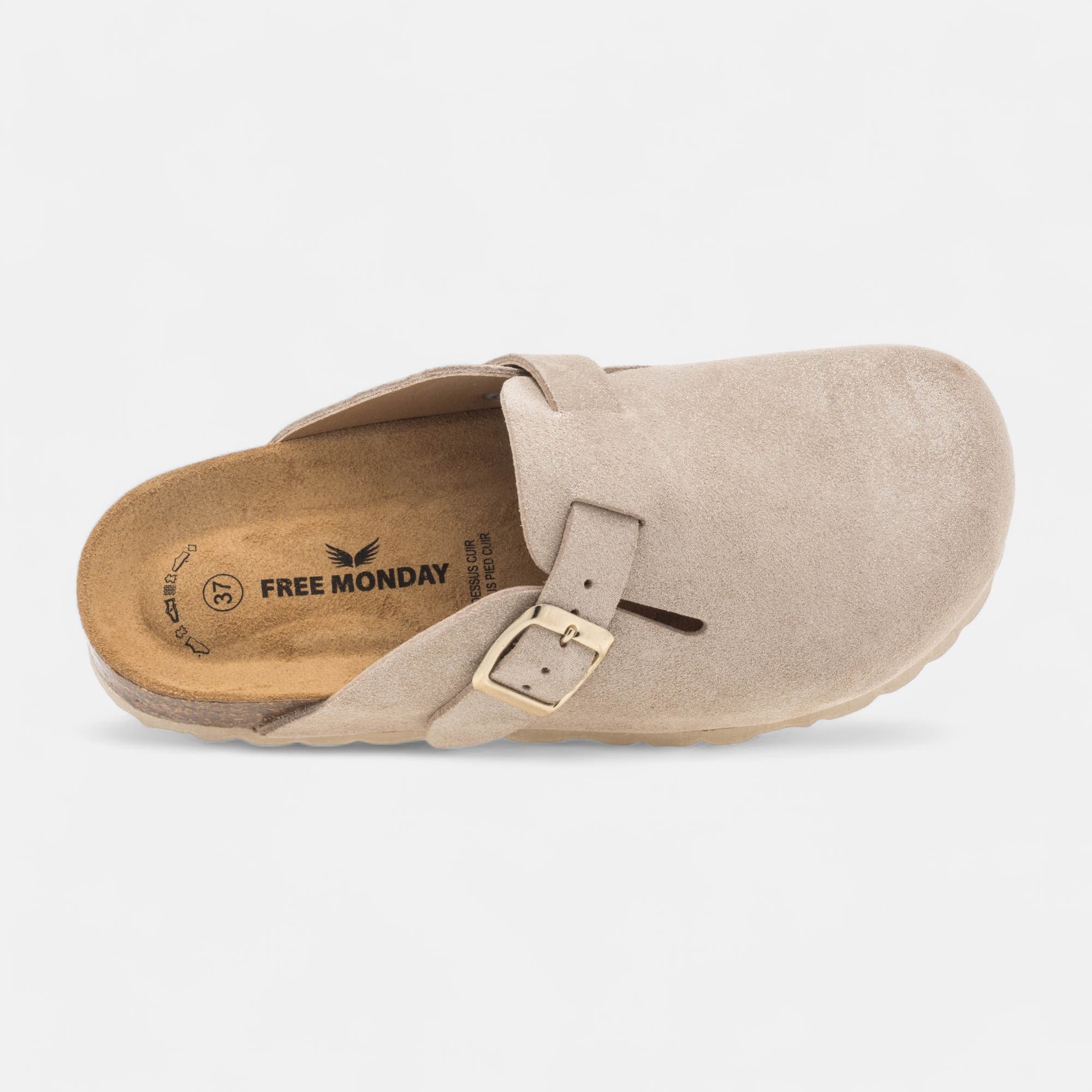 Mules Femme en cuir or