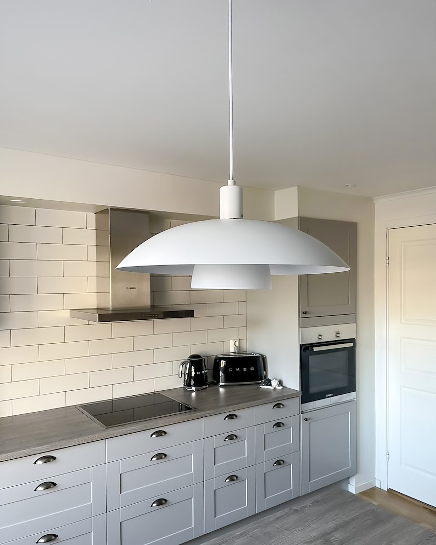 Alfa taklampe Hvit E27, inkludert ringer i krom og matt messing