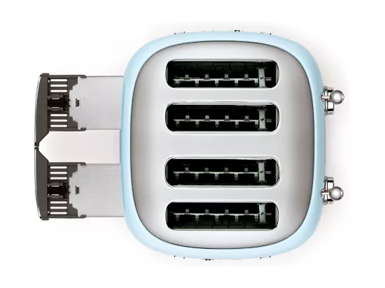 Smeg Grille-pains 4 fentes 950w bleu azur - tsf03pbeu