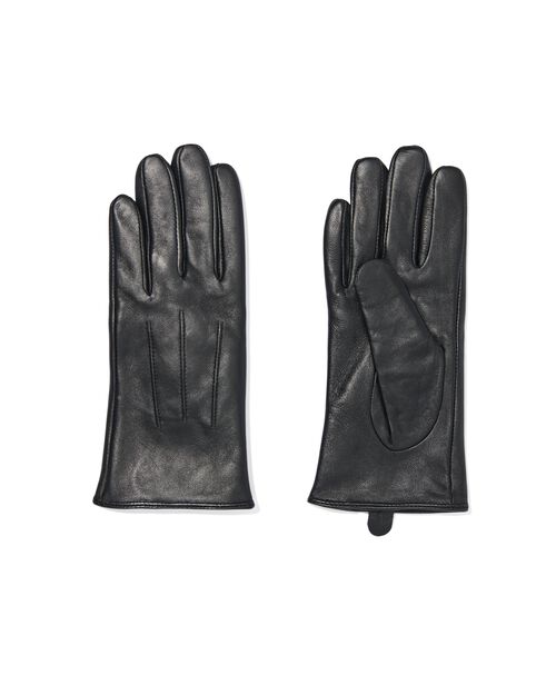 gants femme écran tactile cuir noir