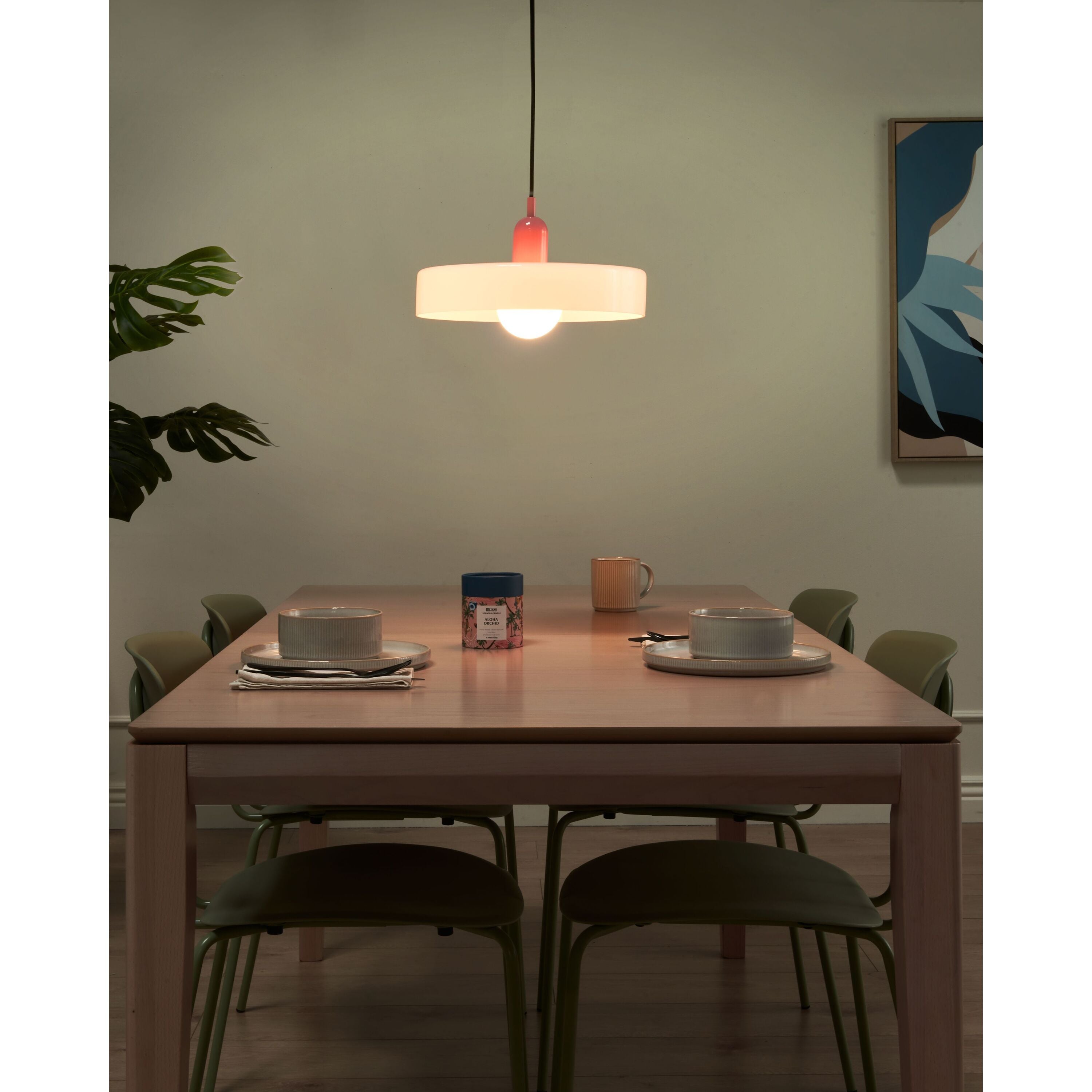 Beliani - PAALA - Hanglamp - Wit - Glas