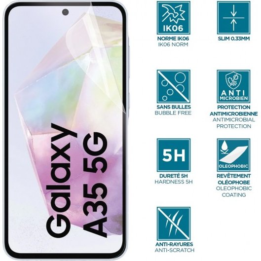 Mobilis Incassable & anti-chocs IK06 Protection d'écran transparent Samsung 1 pièce(s)