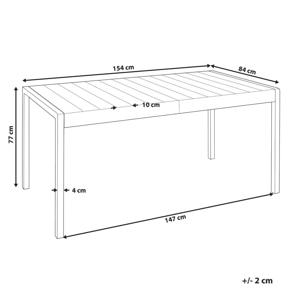 BARTICA - Tuintafel - Beige - 154 x 84 cm - Synthetisch materiaal