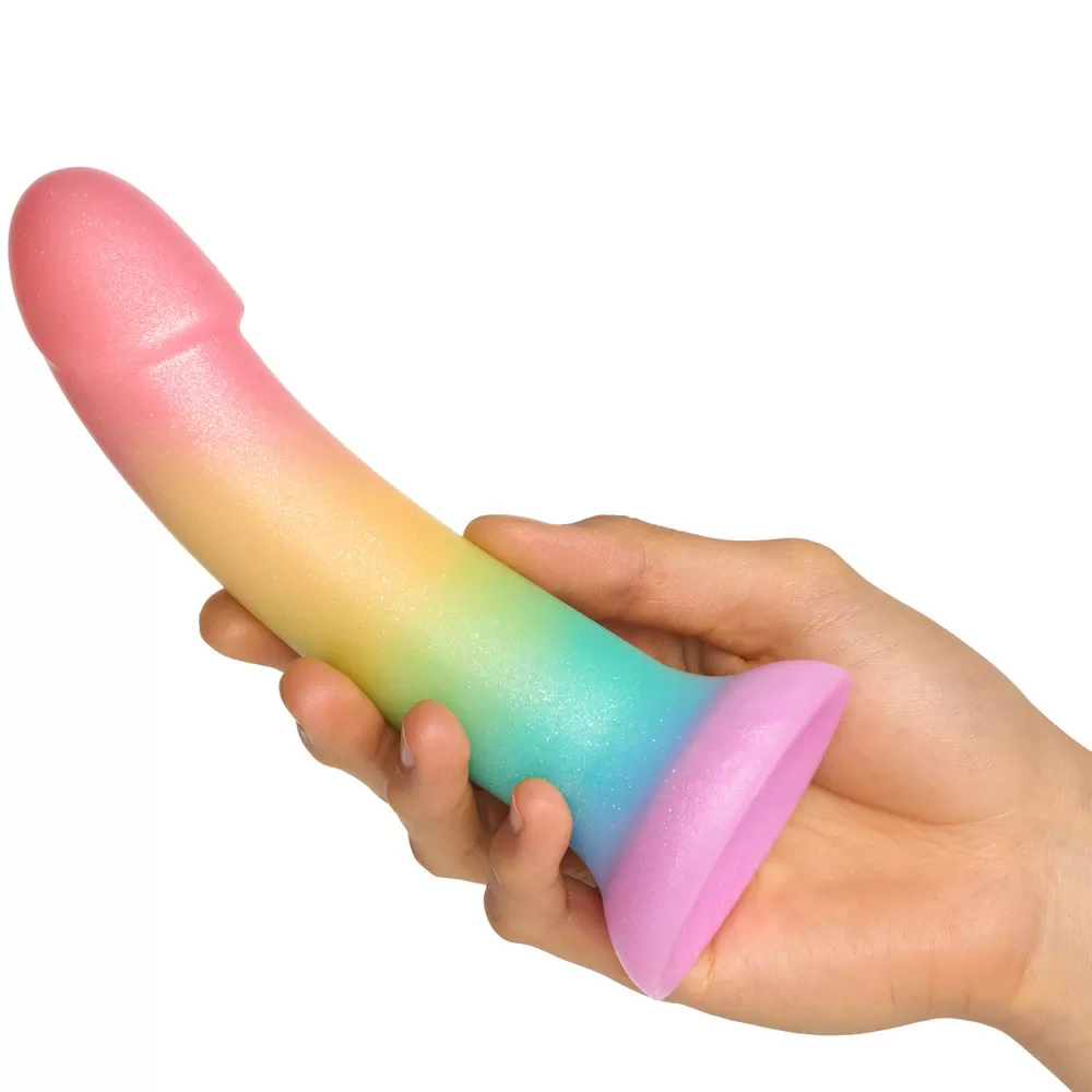 Baseks Silikone Dildo, Colour-Mix - 18 cm.