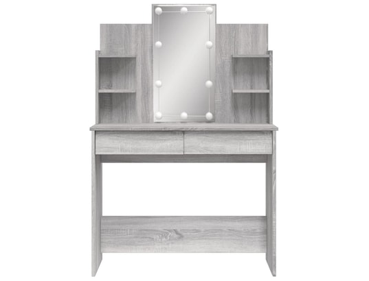 VIDAXL - Coiffeuse avec lumières led sonoma gris 96x40x142 cm