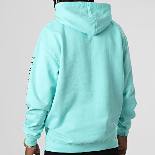 Sweat Capuche Chest And Sleeve Bleu Clair Noir
