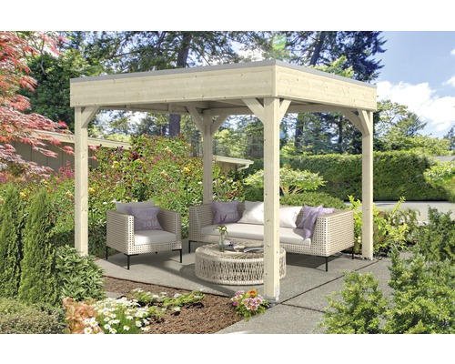 SKAN HOLZ Toulouse paviljoen met schroefsteunen, 302 x 302 cm, naturel