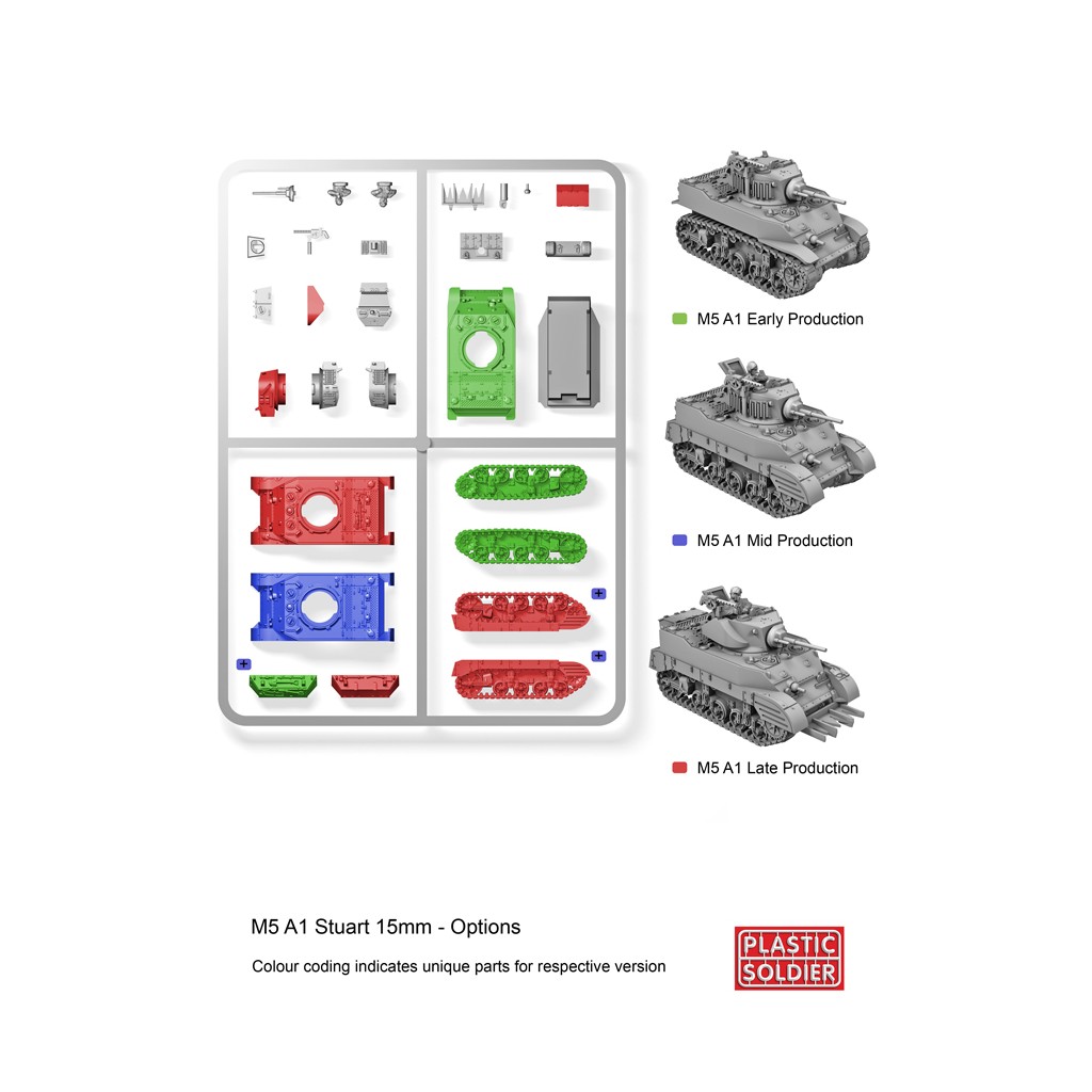 15mm WW2 Allied M5A1 Stuart Tank
