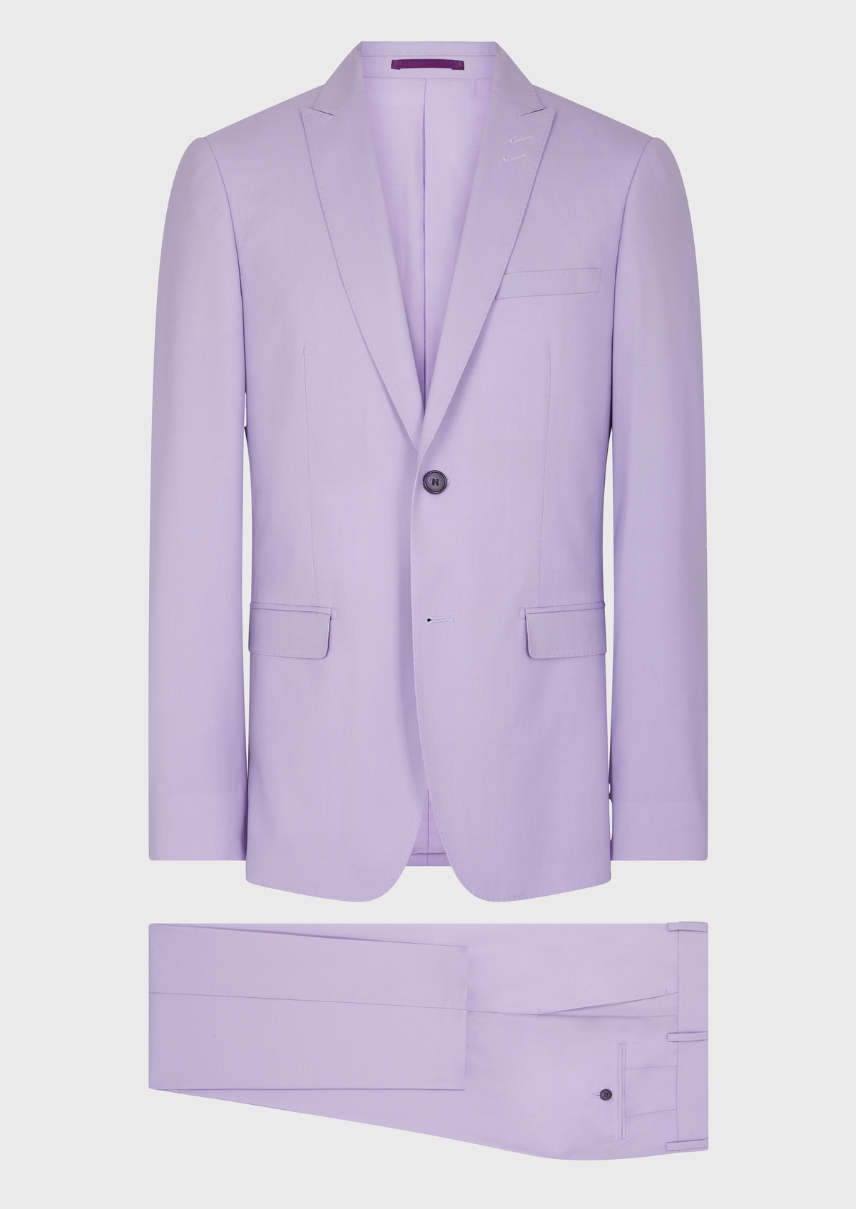 Costume 2 pièces Slim en laine unie lilas