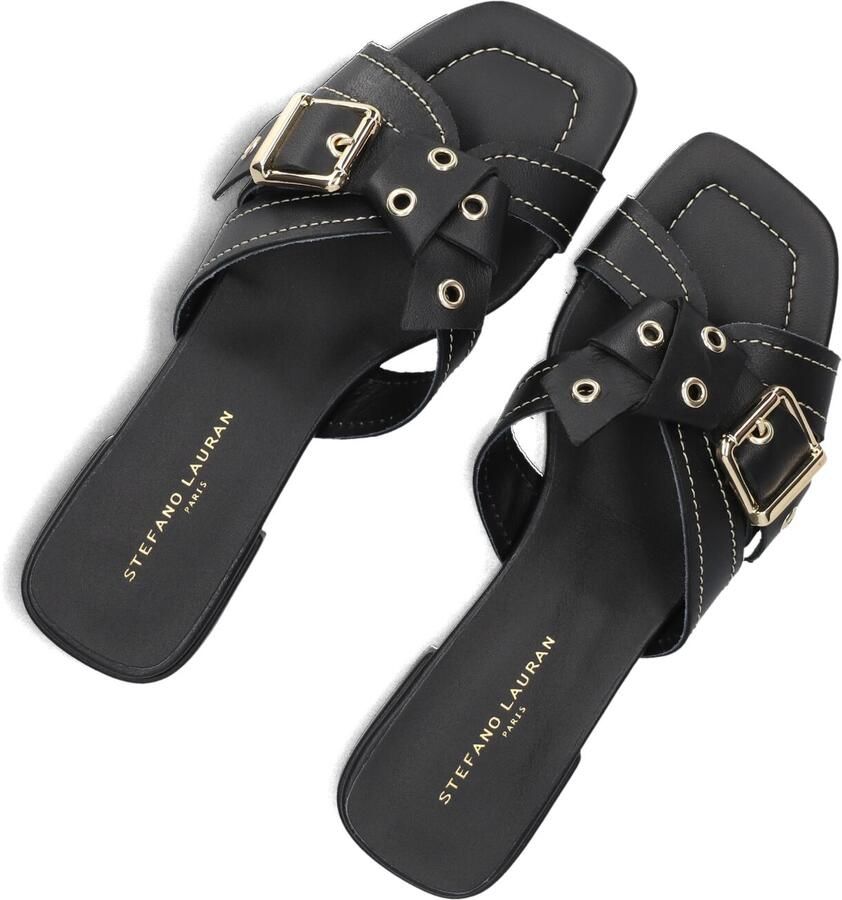 STEFANO LAURAN Slippers Dames 25037 Maat: 42 Materiaal: Leer Kleur: Zwart