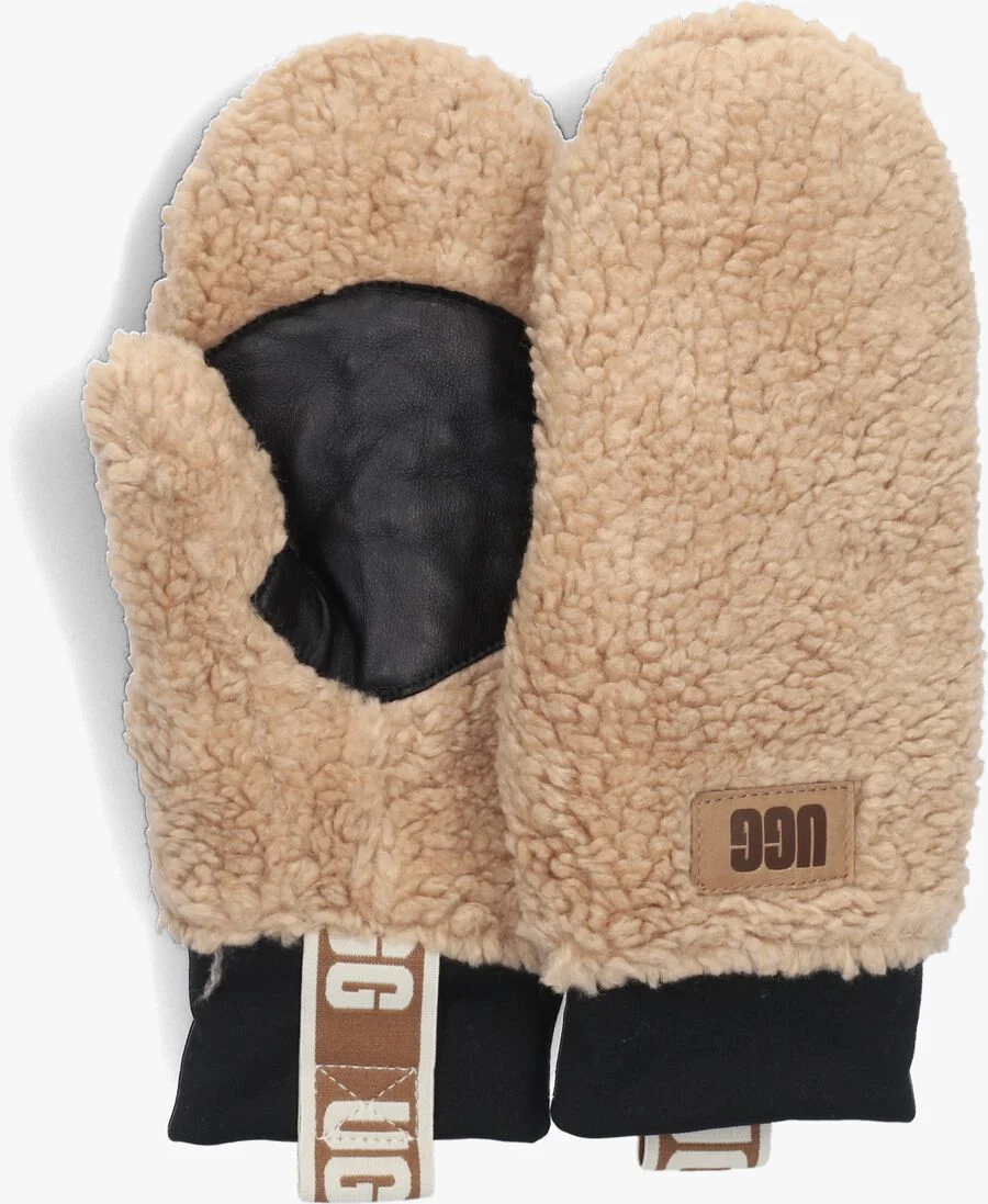 UGG camel ugg handschoenen sherpa mitten w logo tape