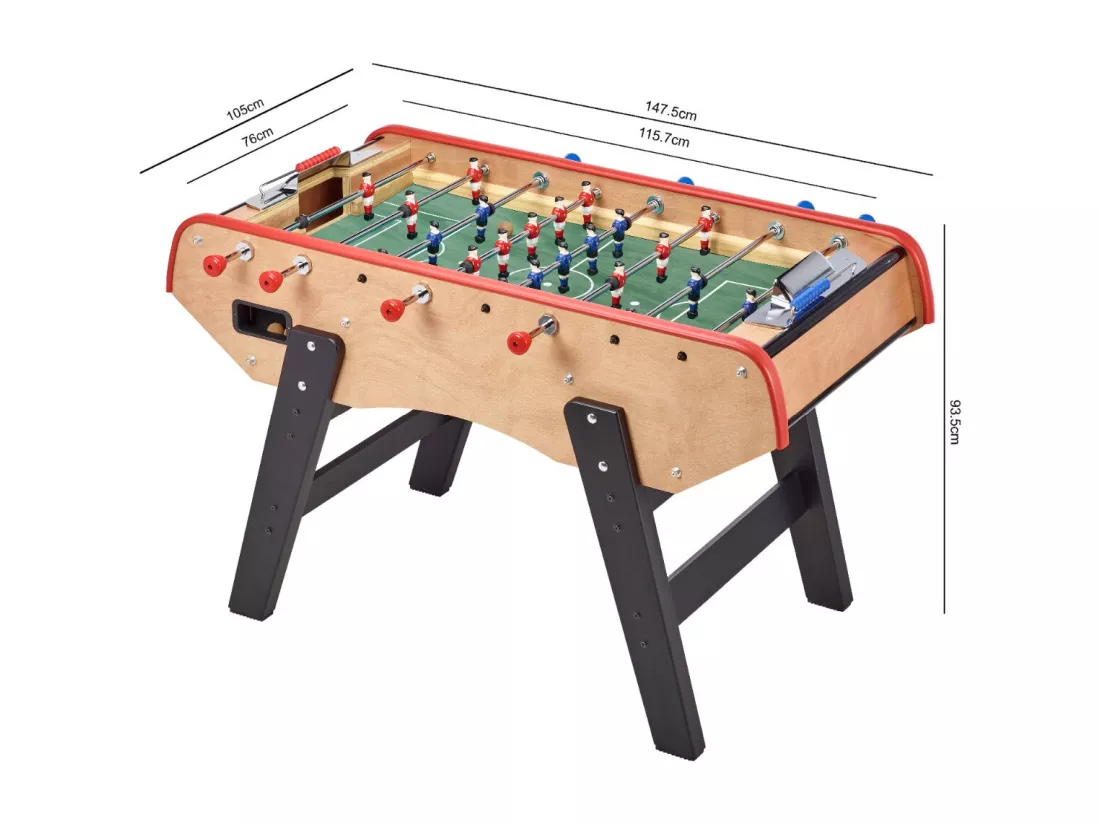 Baby-foot Adulte Luxe en bois - Barres télescopiques - 2 à 4 joueurs - 3 Balles liège inclues