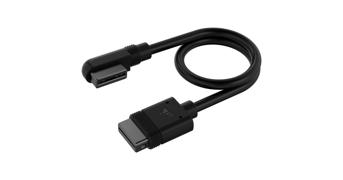 CorsairiCUE LINK Cable 90° kabel  (Zwart, 0,2 meter, 2 stuks)