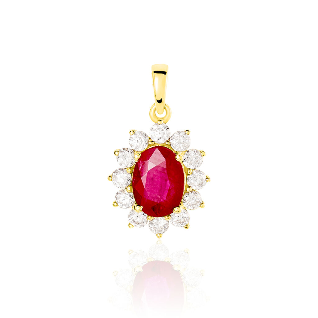 Pendentif Vladimir Or Jaune Rubis Et Diamant