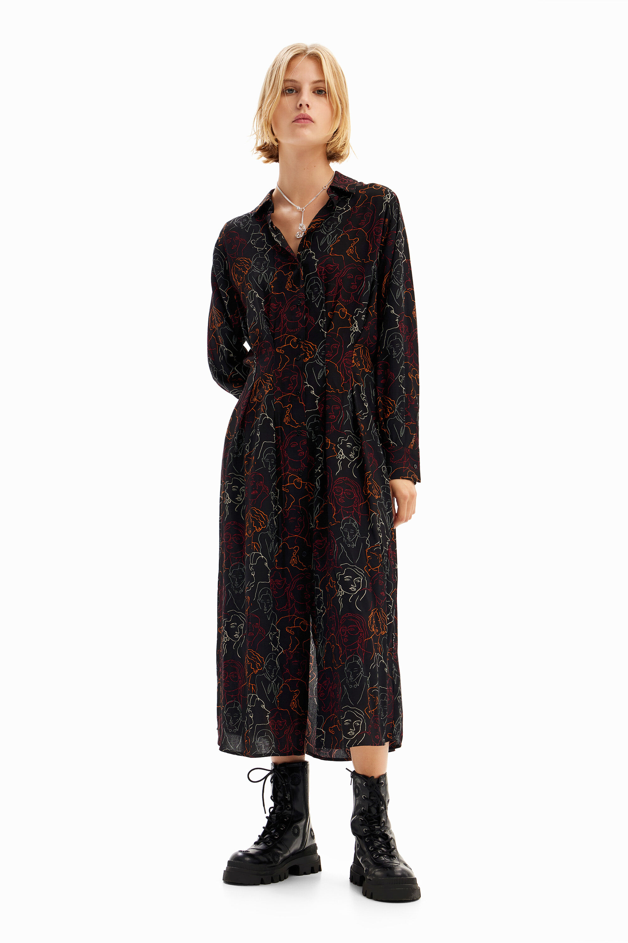 Vestido midi camisero caras