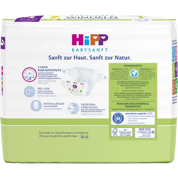 Babysanft Windeln Maxi Größe 4 (9-14 kg), Doppelpack