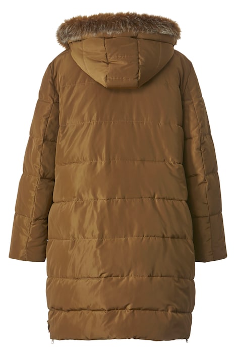 Steppjacke, Kapuze mit Webpelz, Zipper, Langarm
