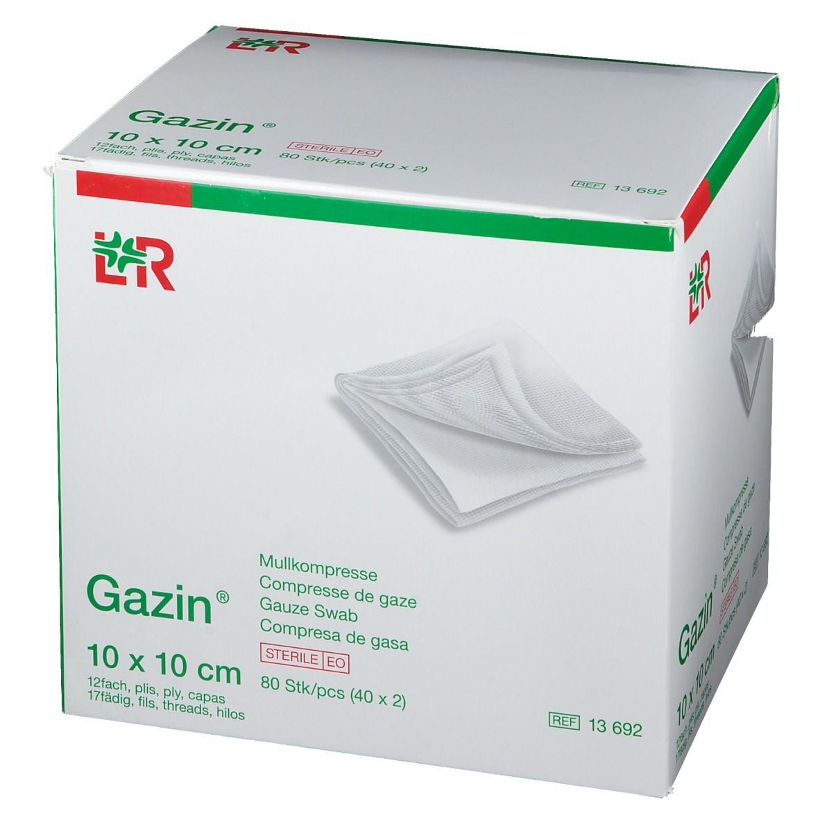 Gazin® Kompresse 10 cm x 10 cm steril 12 lagig