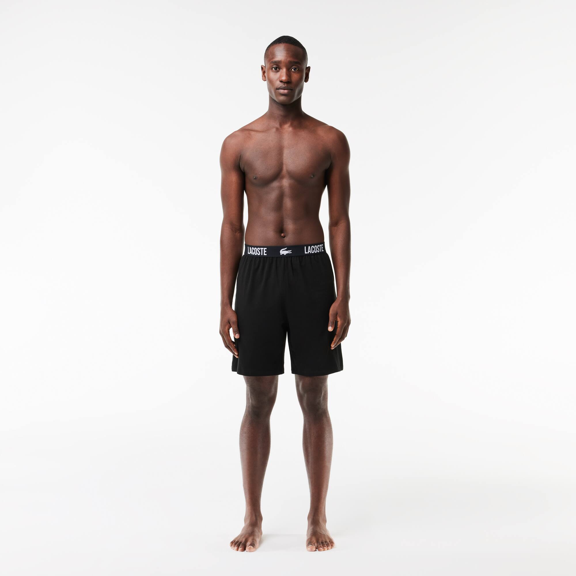 Pyjama Shorts aus weichem Baumwolljersey Loungewear - Schwarz - Lacoste - Herren