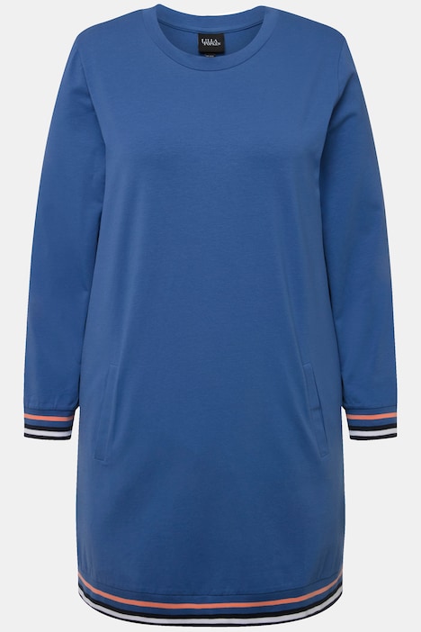 Loungewear-Kleid, Ringelbündchen, Rundhals, Langarm