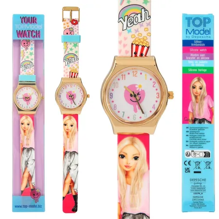 Depesche TOPModel Silikon Armbanduhr mit Metallgehäuse, 1 Stück, 3-fach sortiert