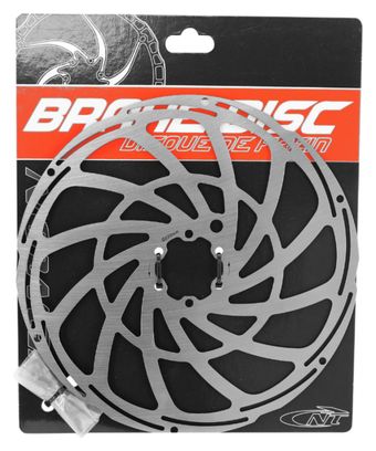 Disque de frein vtt 6 trous Newton brakco 220mm argent pour vae - e-bike avec renfort supplementaire de 2mm