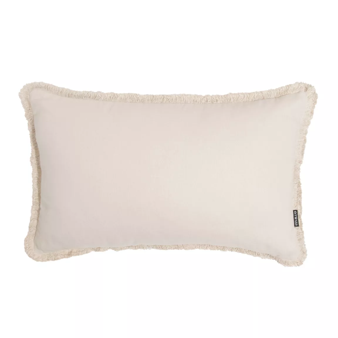 Coussin rectangulaire coton (40 x 60 cm) Pixel franges Beige