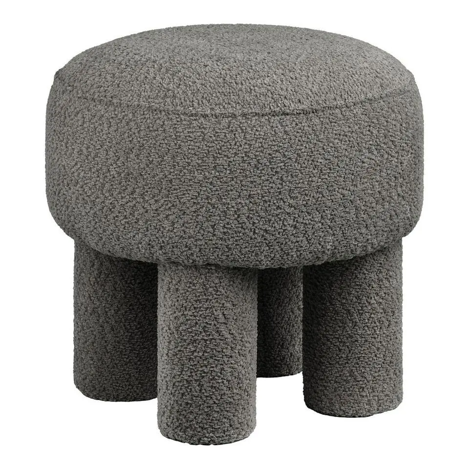 Hioshop Frida poef Ø43cm antraciet