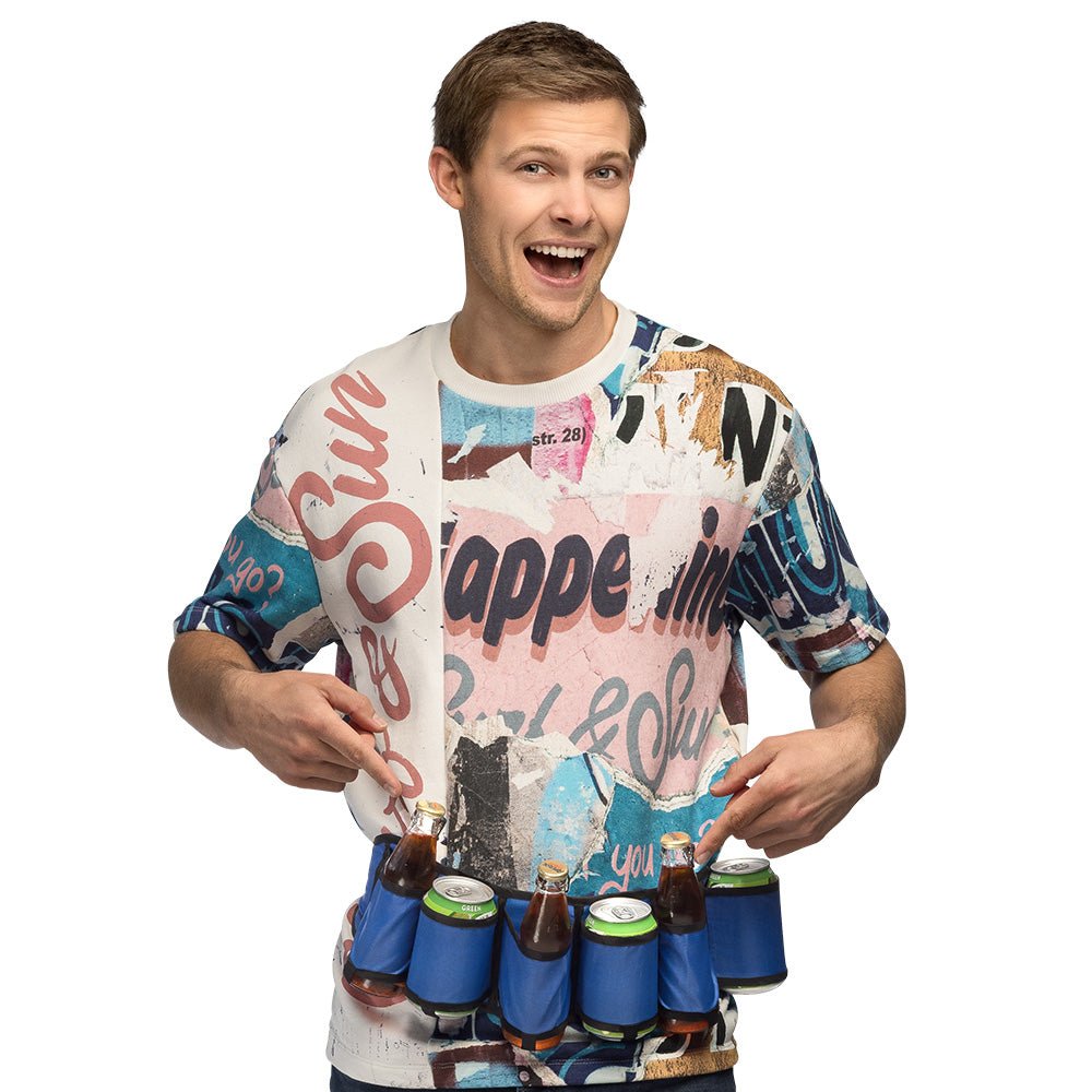 Blauw Zwarte Drinkgordel Voor 6 Blikjes