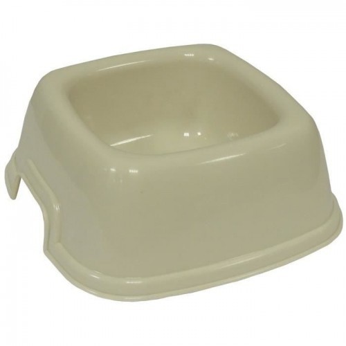 Comedouro de plástico para gatos Aime, branco