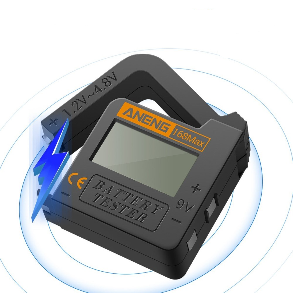 Universal Mini LCD Batterie Tester Prüfer für Typ AAA / AA / C / D / Knopfzellen / 18650 / 9V mit Digital Display - Schwarz