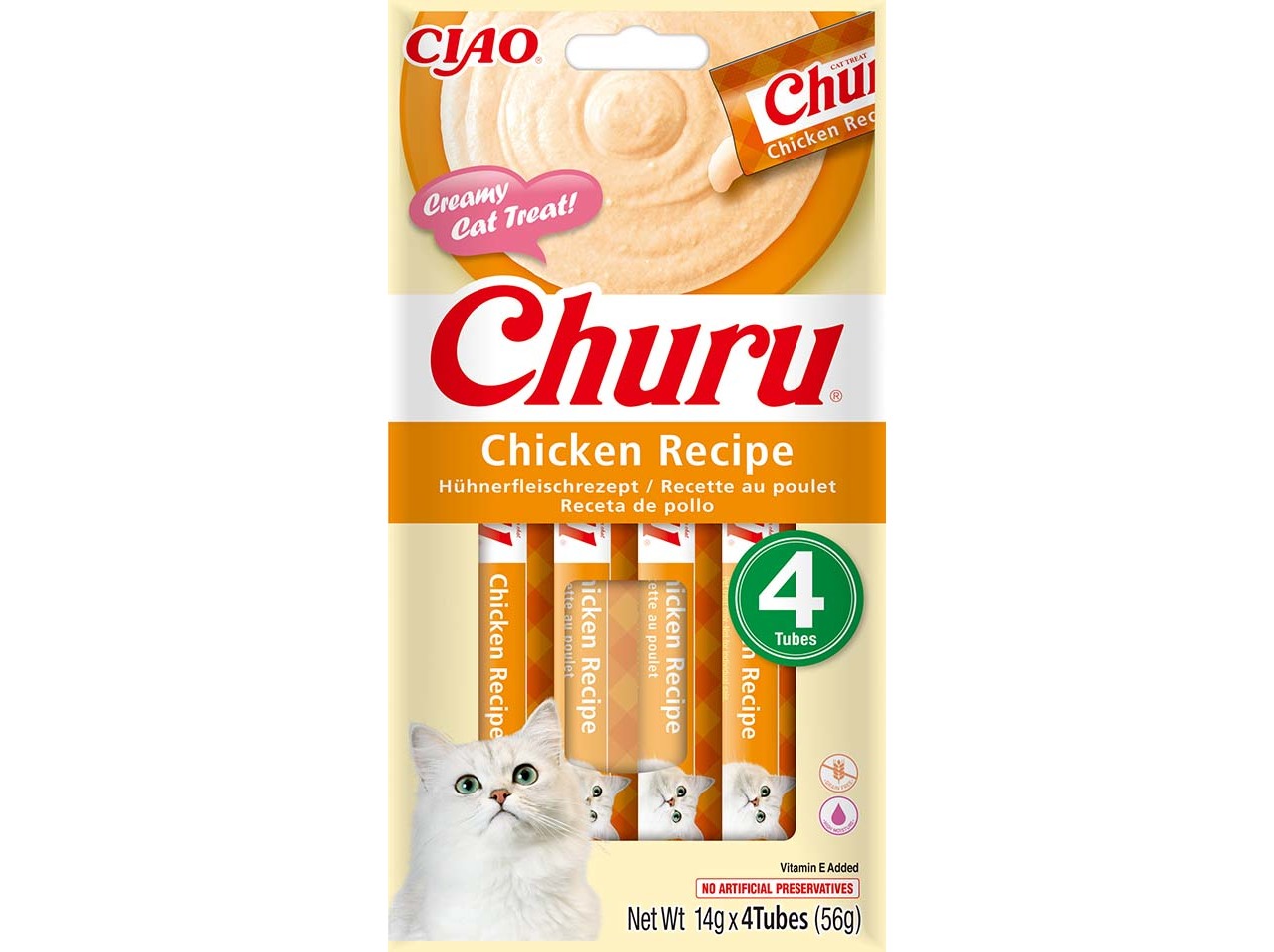 SNACK PARA GATO CIAO CHURU FRANGO 4X14G