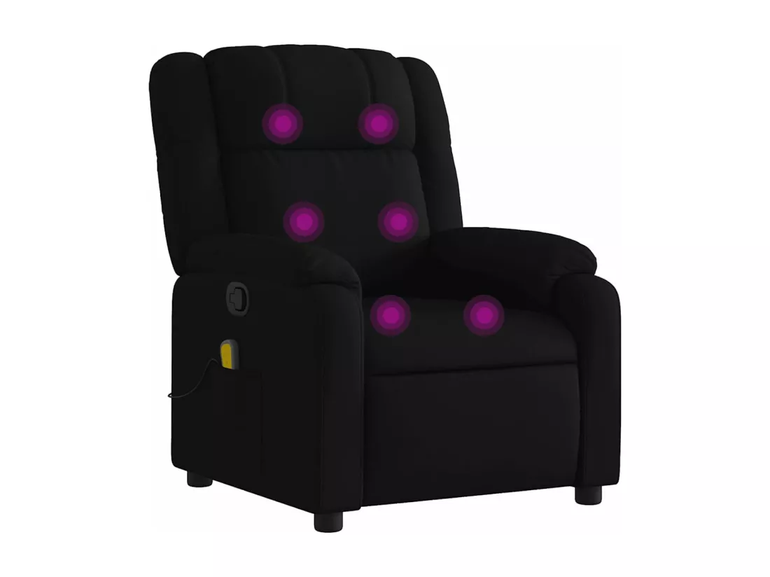 Fauteuil de massage inclinable Noir Tissu