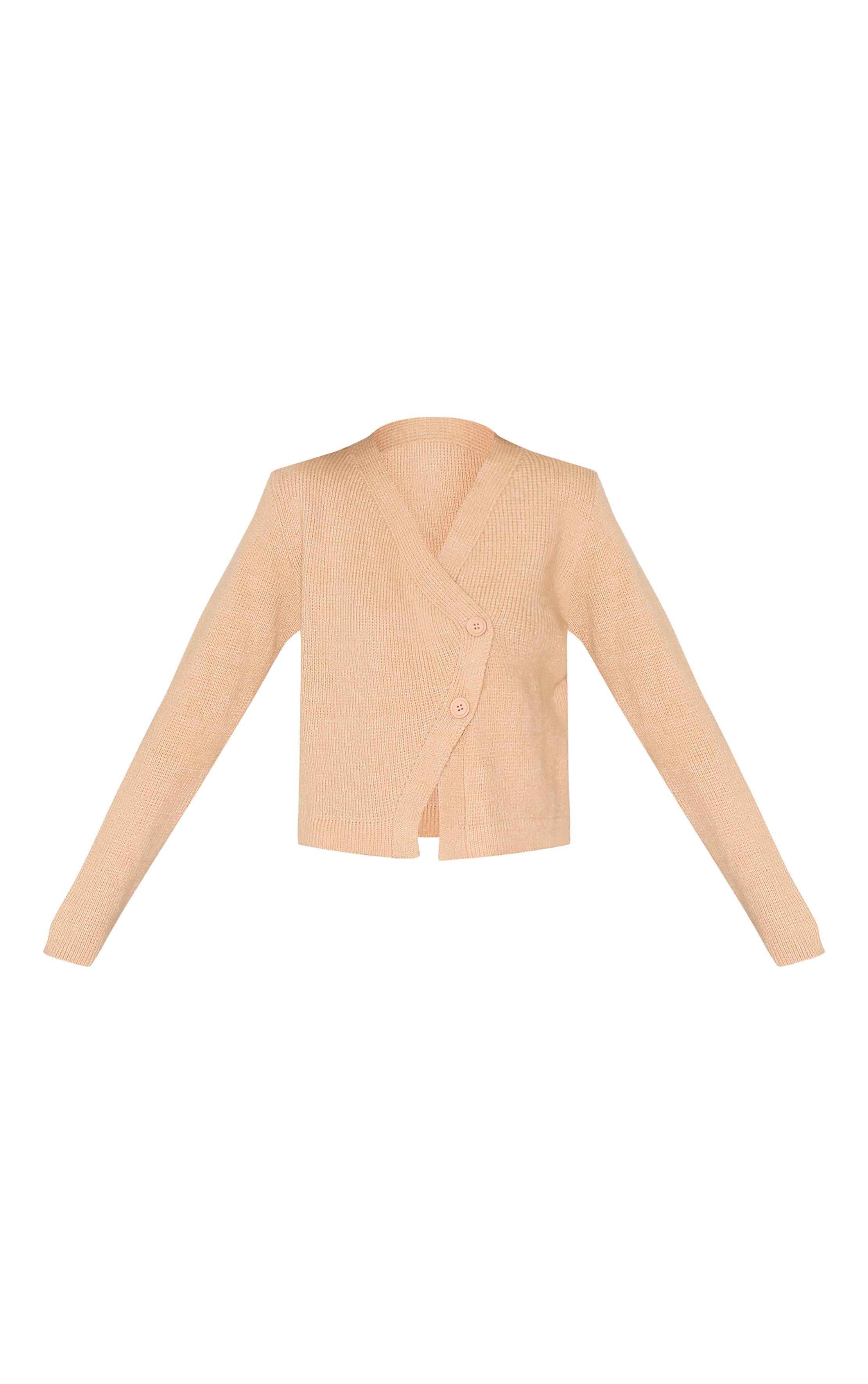 Avoine Cardigan Asymétrique Boutonné En Maille