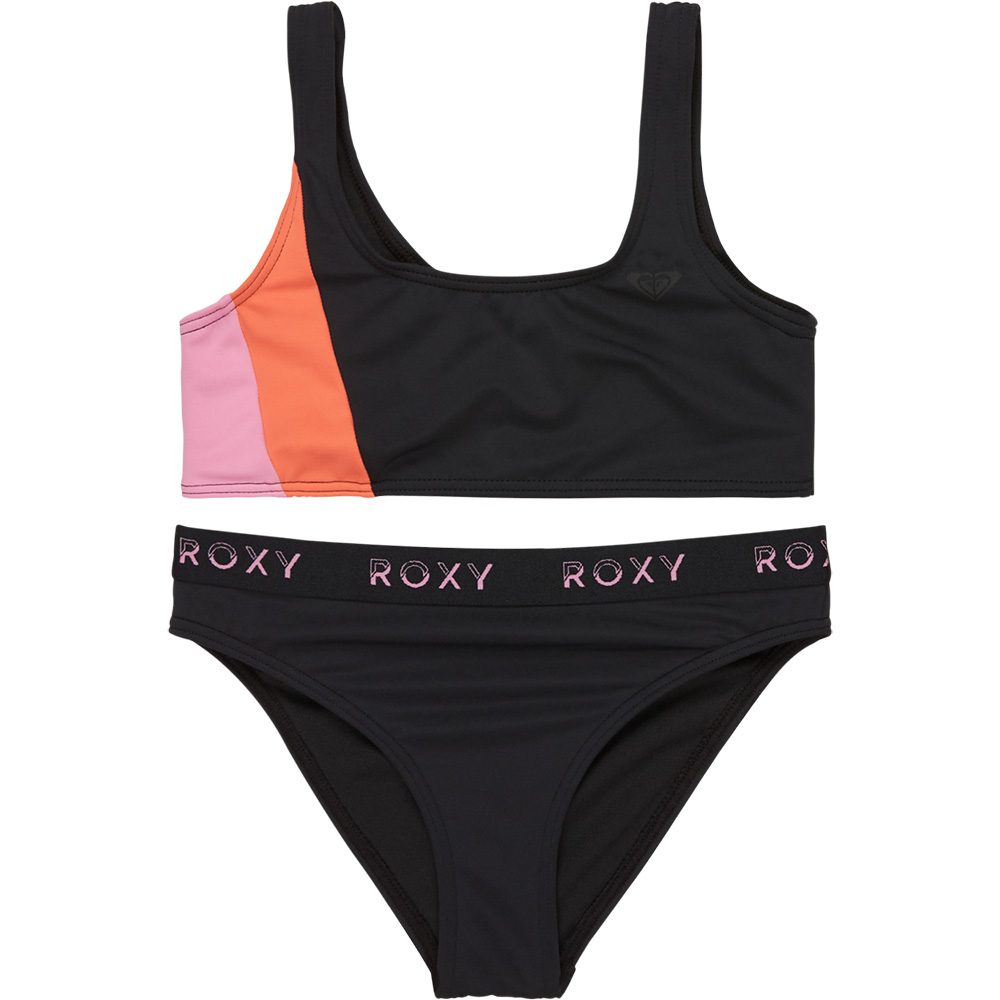 Roxy Colorblock Bralette Bikini Set Mädchen anthrazit