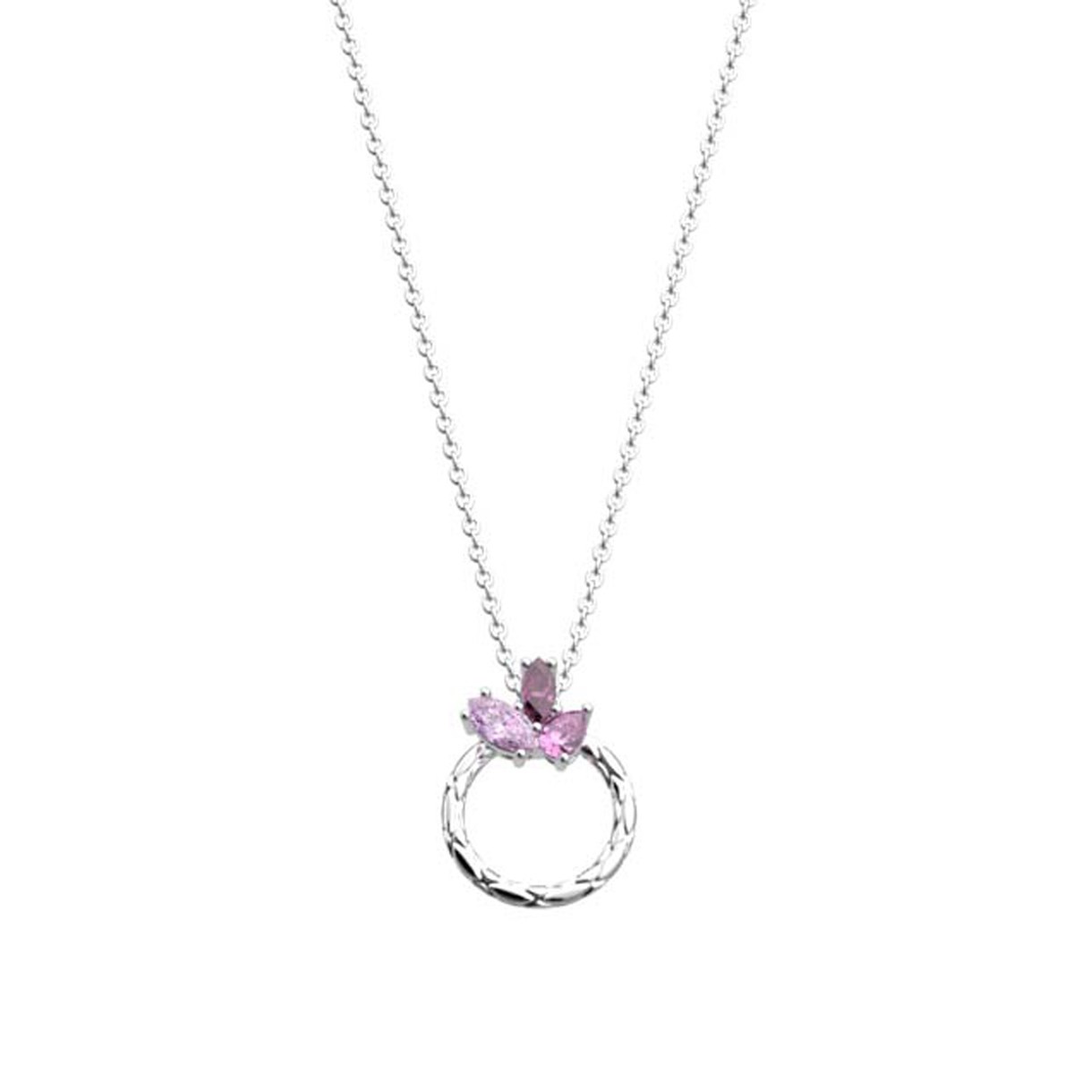 Collier Les Georgettes Rose du Désert argentéCollection Les Cadettes oxydes roses