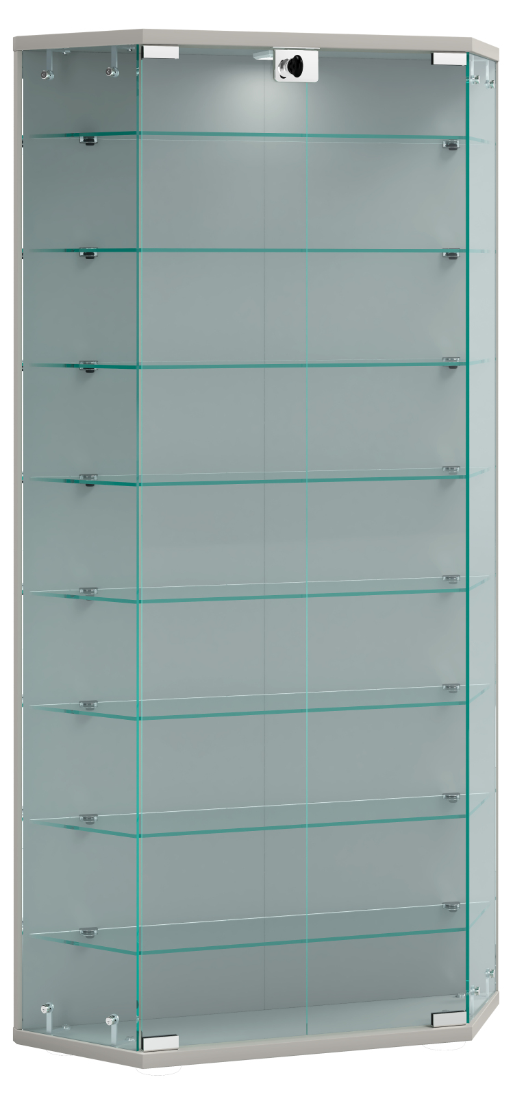 Wandvitrine BENILA XL - silber - abschließbar