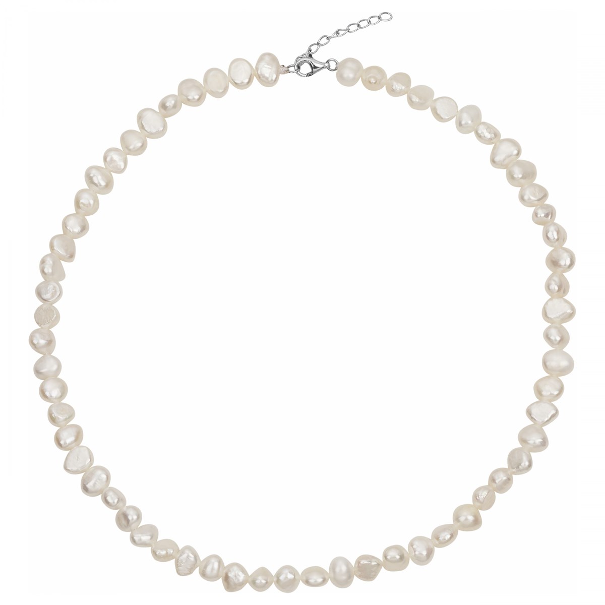 Collier multi-motifs en Argent avec perle d'eau douce blanc