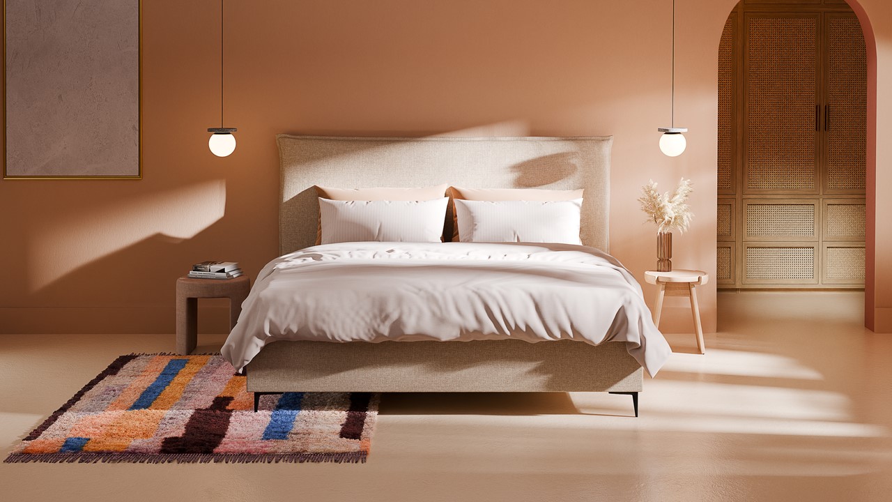 Opbergbed Morgan - Linen touch beige