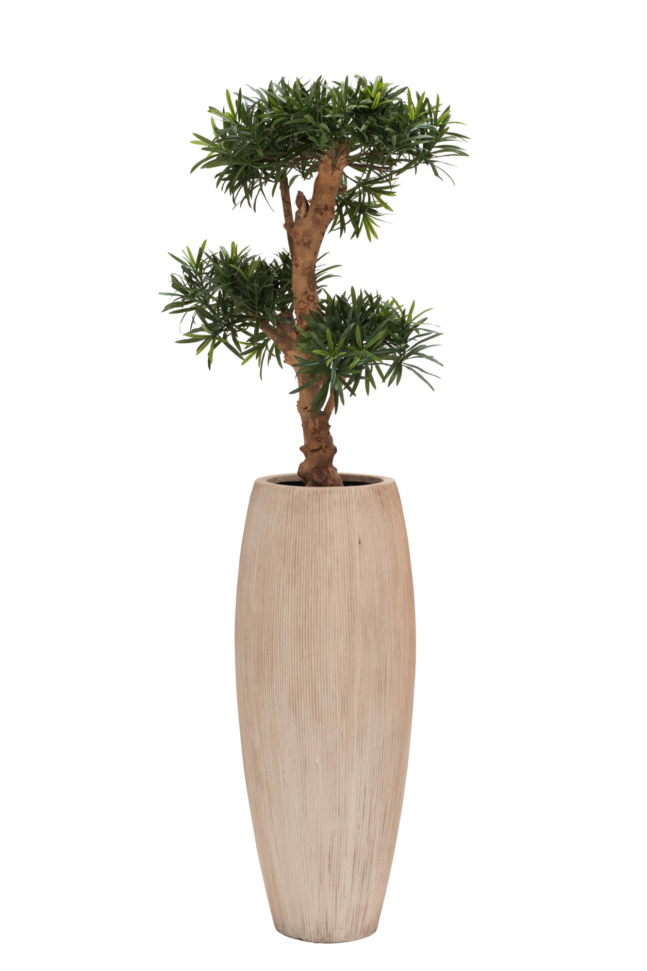 Plantenpot Surabaya S stripe beige Ø30 x H80 cm