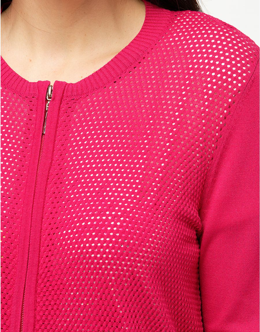 Gilet filet fuchsia