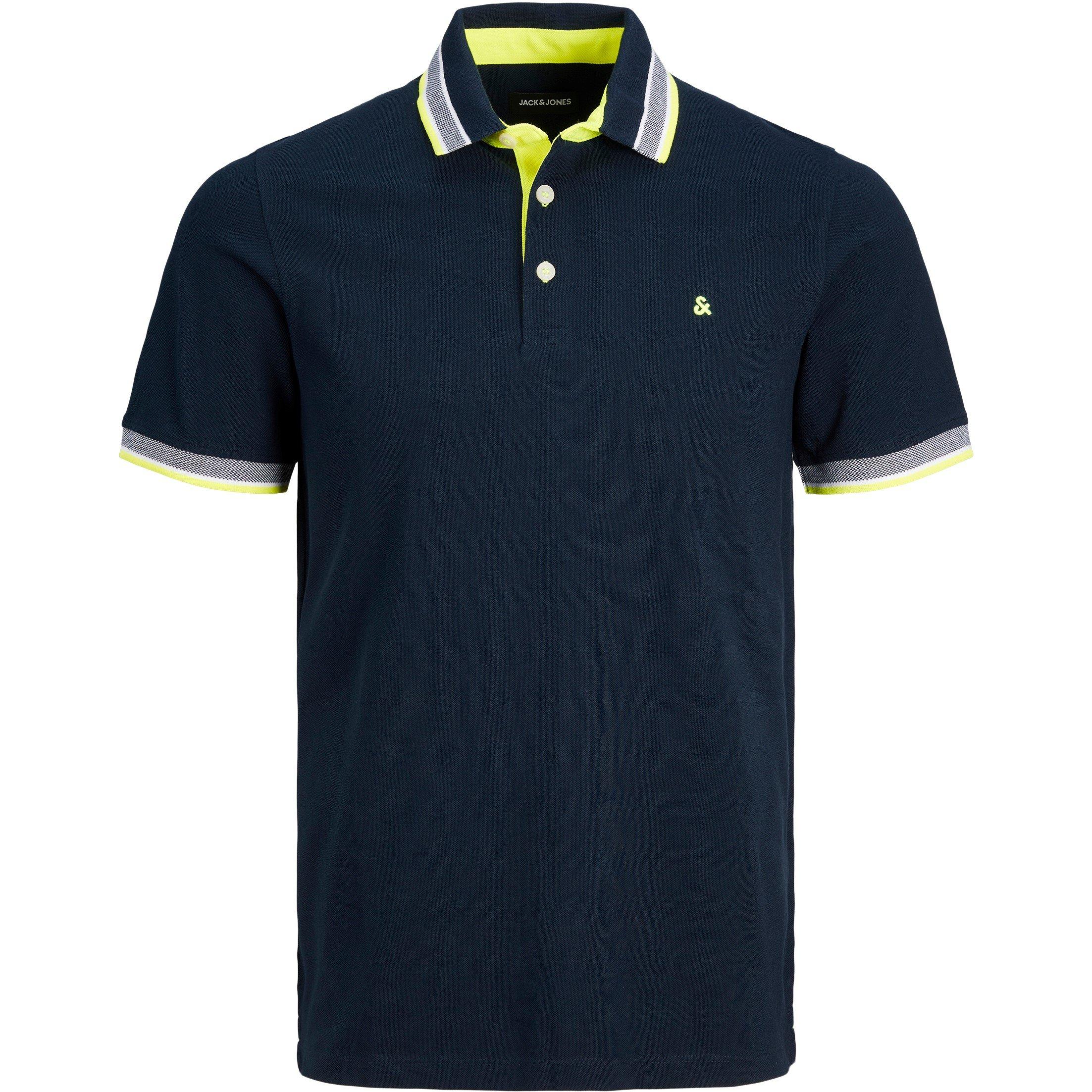 Jack and Jones Jack Paulos Tipped Pique Short Sleeve Polo Shirt Mens Plus Size