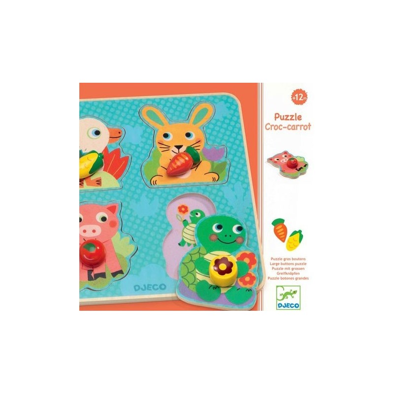 Puzzle gros boutons - Croc carrot