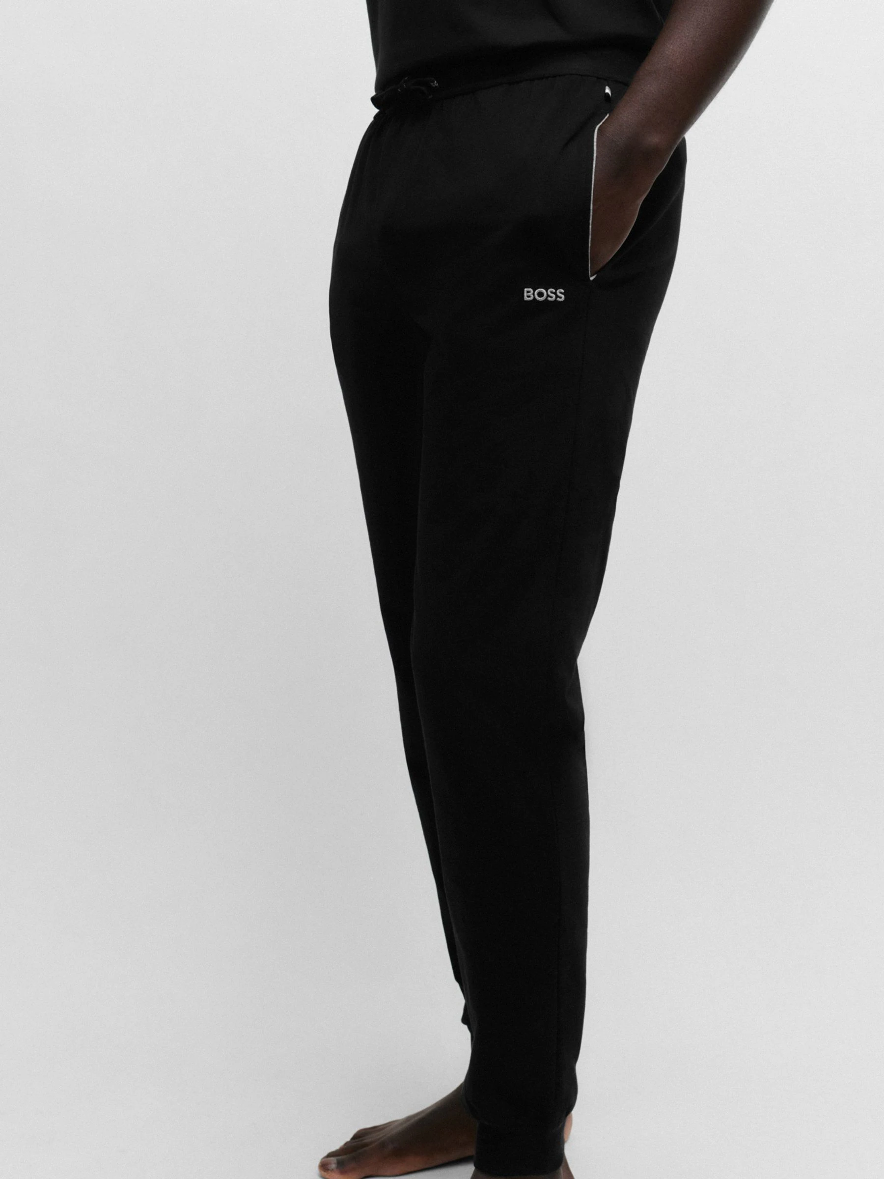 Zwart - BOSS stretchy katoenen Trainingspak