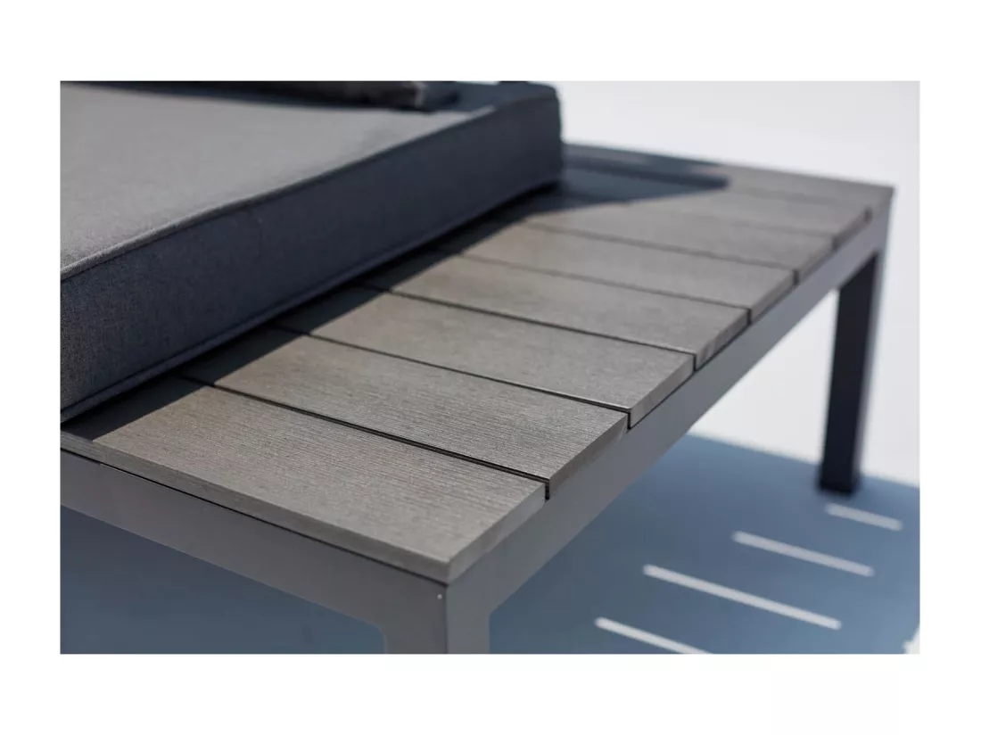 Salon de jardin 5 places en aluminium gris/gris FIRA