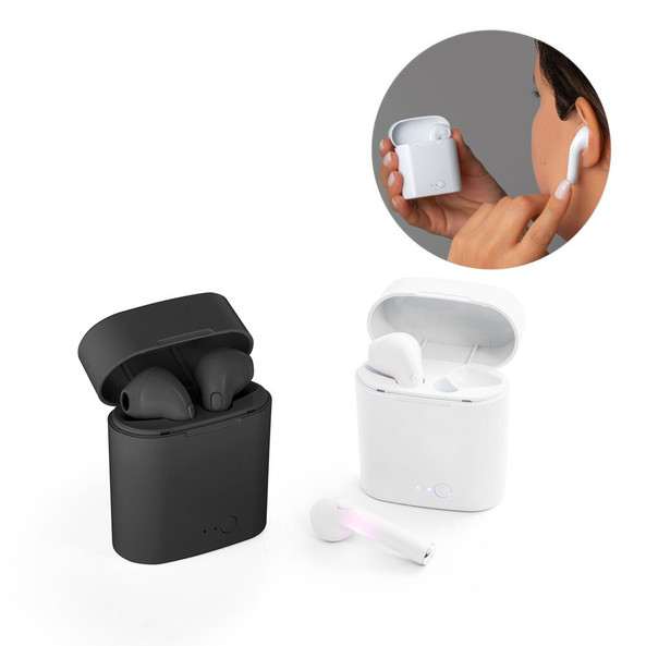 hi!dea 97085 - Ecouteurs ajustables True Wireless en ABS avec microphone