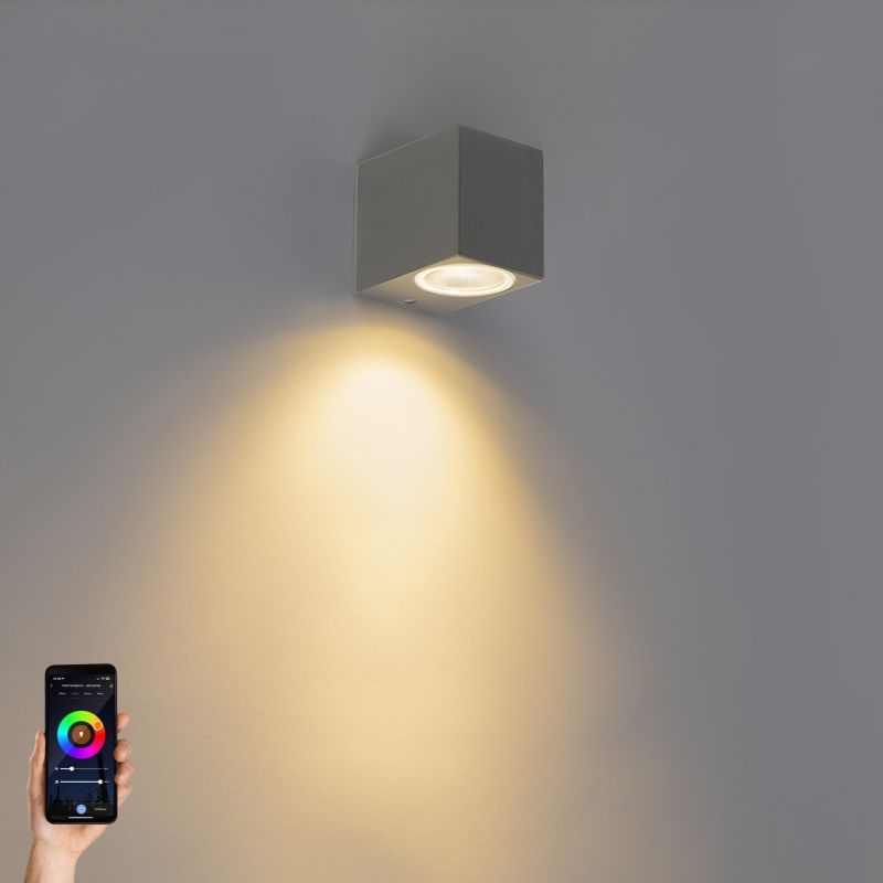 Smart wandlamp zwart incl. WiFi GU10 IP44 - Baleno